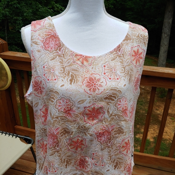 Floral wide strap tank - Picture 1 of 5
